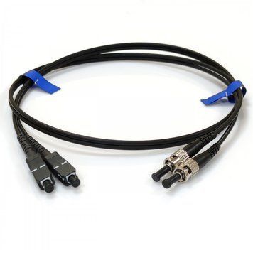 Патч-корд оптичний CMS ST-SC UPC MM(OM3) Duplex 0.5м (UPC-0.5STSC(MM)D(ON)BK) H00000183087 фото