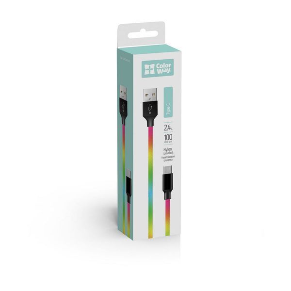 Кабель ColorWay USB Type A - USB Type C 1 м (CW-CBUC018-MC) H00000204069 фото