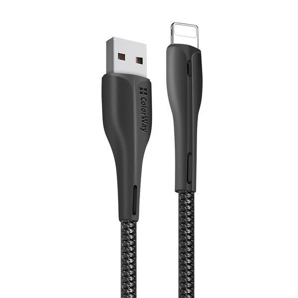 Кабель ColorWay USB Type A - Apple Lightning 1 м (CW-CBUL034-BK) H00000204083 фото
