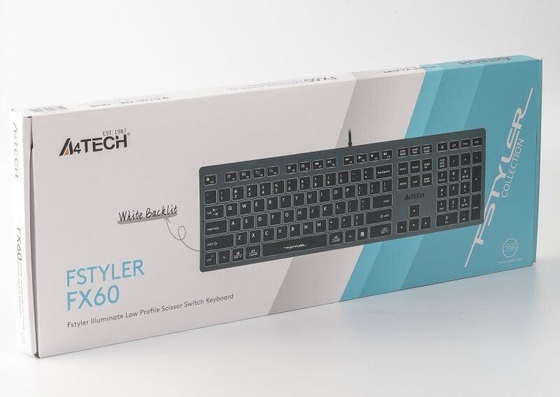 Клавіатура A4Tech провідна (FX60 USB (Grey) White backlit) H00000312617 фото