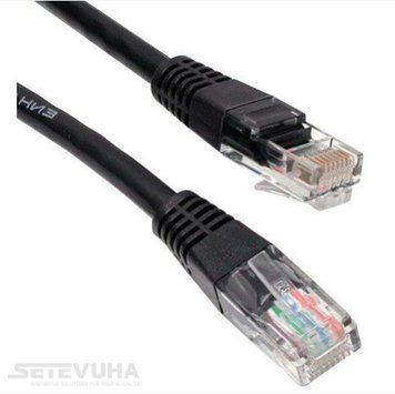 Патч корд Kingda UTP Cat. 5e 2 м PVC Чорний (PAUT3200-BK) H00000002707 фото