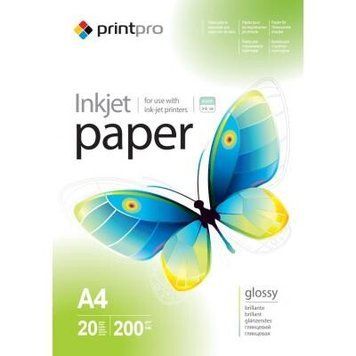 Бумага PrintPro А4 200 г/м&sup2; 20 шт. (PGE200020A4) H00000177305 фото
