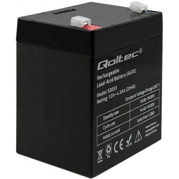 Аккумуляторная батарея Qoltec 4.5 Ач AGM 12 В (Q53033) H00000390687 фото