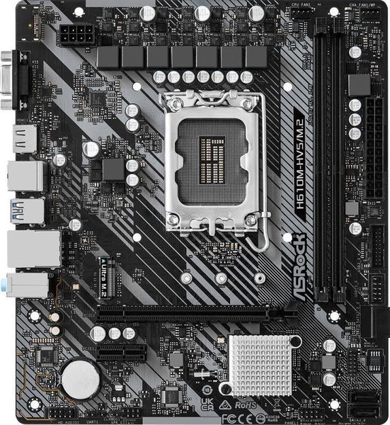 Материнська плата ASRock 1700 (H610M-HVS/M.2 R2.0) H00000303245 фото