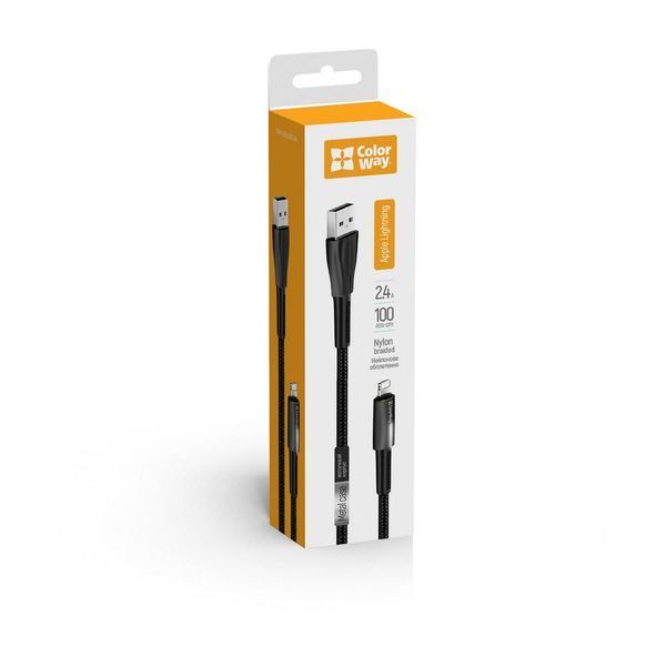 Кабель ColorWay USB Type A - Apple Lightning 1 м (CW-CBUL035-BK) H00000204084 фото