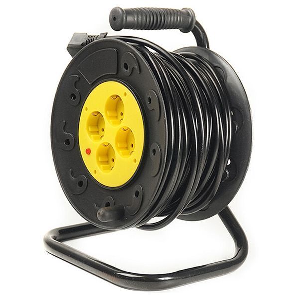 Подовжувач на котушці PowerPlant 25 м 4-розеточний EU (PPRA10M250S4) H00000161134 фото