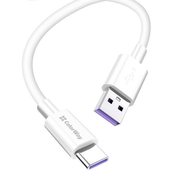 Кабель ColorWay USB Type A - USB Type C 1 м (CW-CBUC019-WH) H00000204070 фото