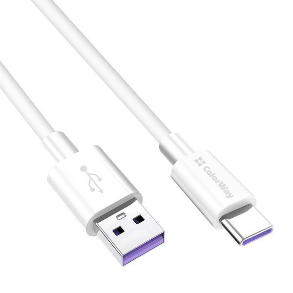 Кабель ColorWay USB Type A - USB Type C 1 м (CW-CBUC019-WH) H00000204070 фото