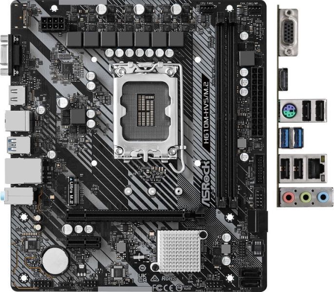 Материнська плата ASRock 1700 (H610M-HVS/M.2 R2.0) H00000303245 фото