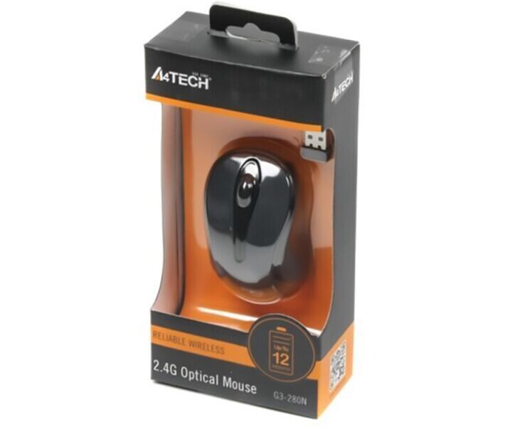 Мышь A4Tech беспроводная игровая (G3-280N (Glossy grey)) H00000075945 фото
