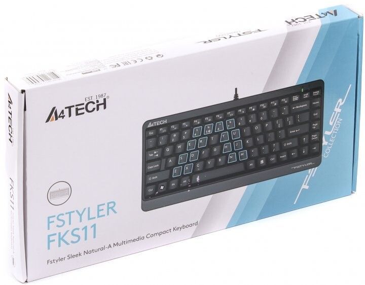 Клавиатура A4Tech проводная (FKS11 USB (Grey)) H00000129374 фото