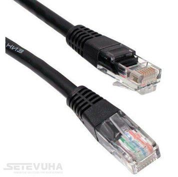 Патч корд Kingda UTP Cat. 5e 3 м PVC Чорний (PAUT3300-BK) H00000002712 фото