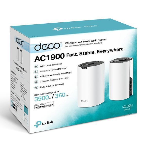 Бездротова точка доступуTP-Link Двохдіапазонний Wi-Fi 6 802.3 / 3u 802.11r 802.11v GbE MU-MIMO (Deco S7(2-pack)) H00000335715 фото