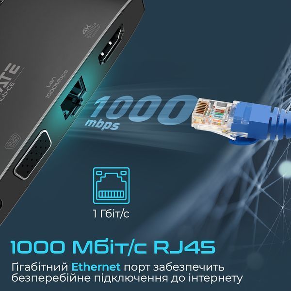 USB-хаб Promate (mediahub-c6.black) H00000446007 фото