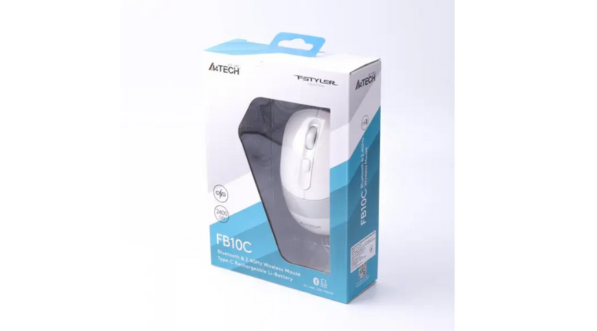 Мышь A4Tech беспроводная (FB10C (Grayish White)) H00000174803 фото