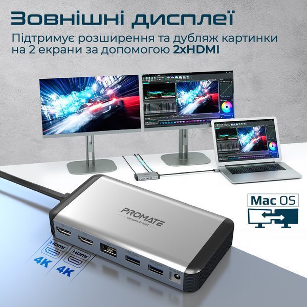 USB-хаб Promate (versahub-mst.grey) H00000446011 фото