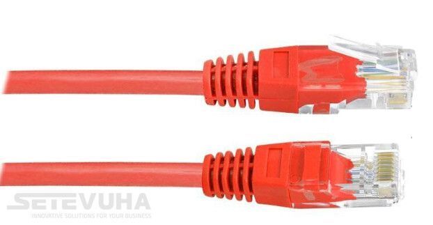 Патч корд Kingda UTP Cat. 5e 0.5 м PVC Червоний (PAUT3050-RD) H00000002690 фото