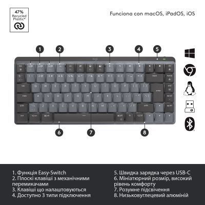 Клавіатура Logitech бездротова (920-010782) H00000321520 фото