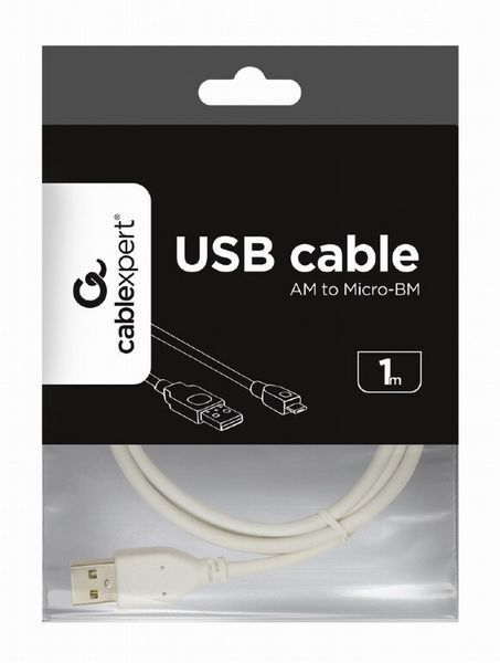 Кабель Cablexpert USB Type A - Micro-USB 1 м USB 2.0 (CCP-mUSB2-AMBM-W-1M) H00000180016 фото