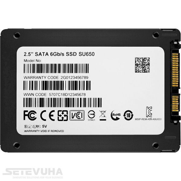 SSD диск ADATA Ultimate SU650 256ГБ SATA III 2.5" 3D TLC (ASU650SS-256GT-R) H00000040669 фото