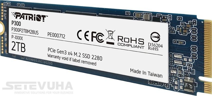 SSD диск Patriot P300 2ТБ PCIe 3.0 x4 М.2 2280 3D NAND TLC (P300P2TBM28) H00000032655 фото