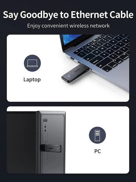 Бездротовий USB адаптер Ugreen (50340) H00000427611 фото