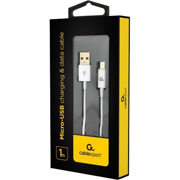 Кабель Cablexpert USB Type A - Micro-USB 1 м USB 2.0 (CC-USB2P-AMmBM-1M-W) H00000179887 фото