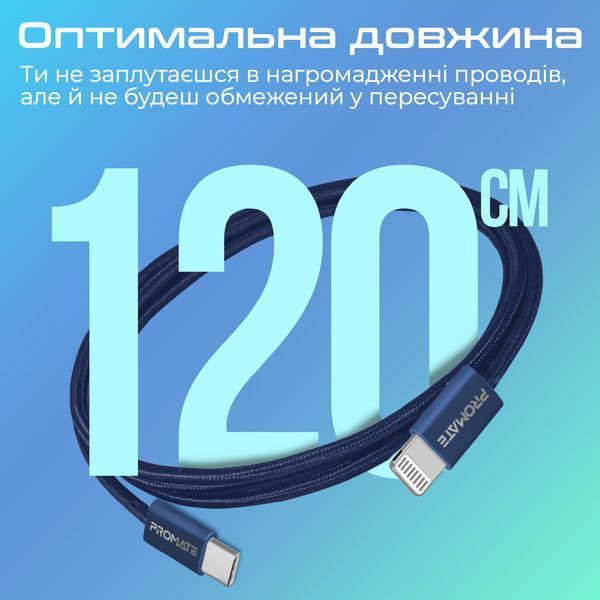 Кабель Promate (ecoline-ci120.navy) H00000448544 фото