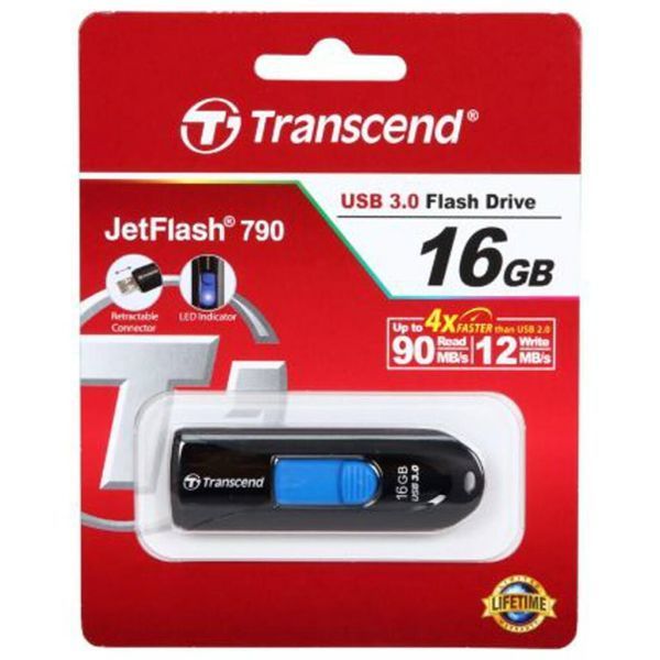 Флеш пам'ять USB Transcend JetFlash 790 16ГБ USB 3.2 (TS16GJF790K) H00000058441 фото