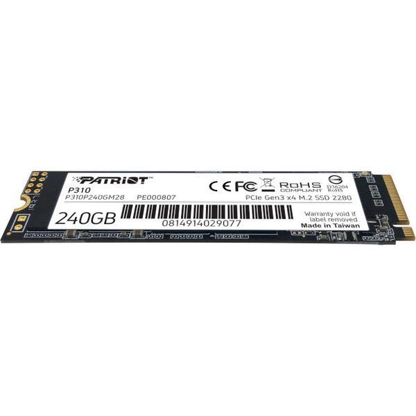 SSD диск Patriot P310 240ГБ PCIe 3.0 x4 M.2 2280 3D NAND TLC (P310P240GM28) H00000221910 фото