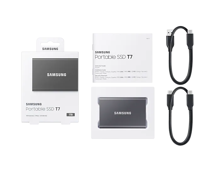 SSD диск Samsung Portable T7 1ТБ USB Type-C 2.5" 3D TLC (MU-PC1T0T/WW) H00000033373 фото