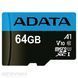 Карта пам'яті ADATA microSD 64ГБ (AUSDX64GUICL10A1-RA1) H00000038286 фото 1