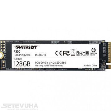 SSD диск Patriot P300 128ГБ PCIe 3.0 x4 М.2 2280 3D NAND TLC (P300P128GM28) H00000036959 фото