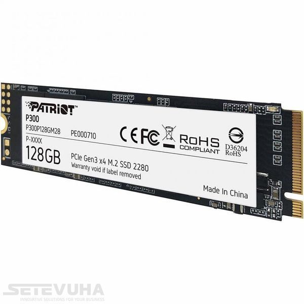 SSD диск Patriot P300 128ГБ PCIe 3.0 x4 М.2 2280 3D NAND TLC (P300P128GM28) H00000036959 фото