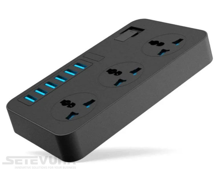 Сетевой фильтр Merlion 2м 3-розеточный EU +6USB (ТВ-Т09) H00000037507 фото
